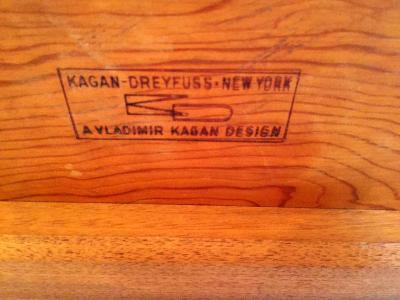 Vladimir Kagan Early Walnut and Marble Curvy Coffee Table