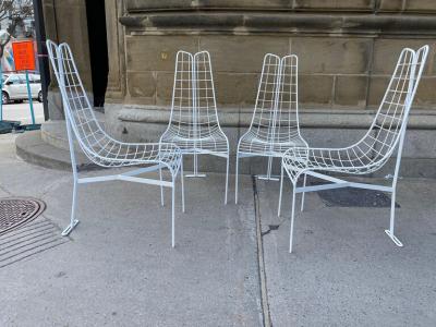 Vladimir Kagan FABULOUS SET OF 4 WHITE PAINTED STEAL CAPRICORN CHAIRS BY VLADIMIR KAGAN