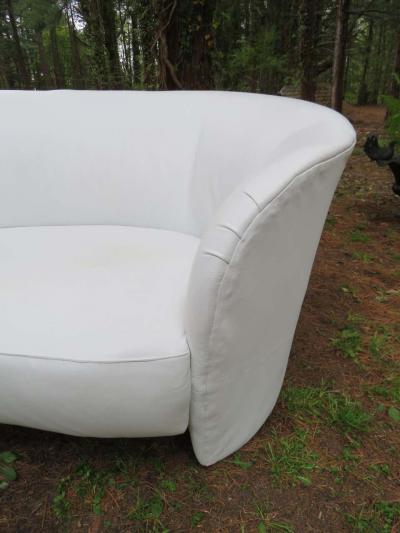 Vladimir Kagan Fabulous Vladimir Kagan White Leather Cloud Sofa Weiman 1980s