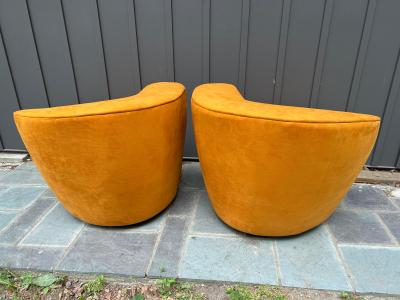 Vladimir Kagan Gorgeous Pair Vladimir Kagan Directional Swivel Nautilus Chair Mid Century