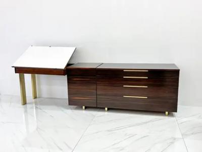 Vladimir Kagan Important Vladimir Kagan Rosewood Brass Dresser Desk Unit 1950s