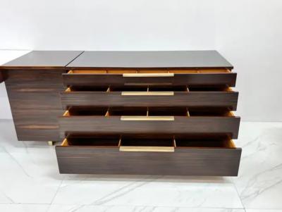 Vladimir Kagan Important Vladimir Kagan Rosewood Brass Dresser Desk Unit 1950s