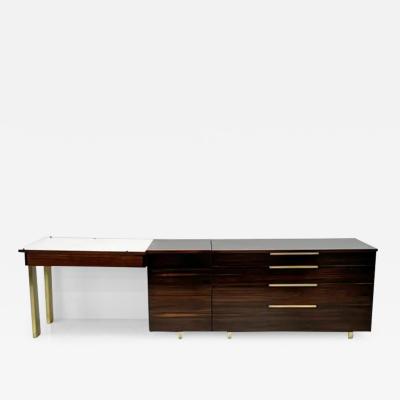 Vladimir Kagan Important Vladimir Kagan Rosewood Brass Dresser Desk Unit 1950s