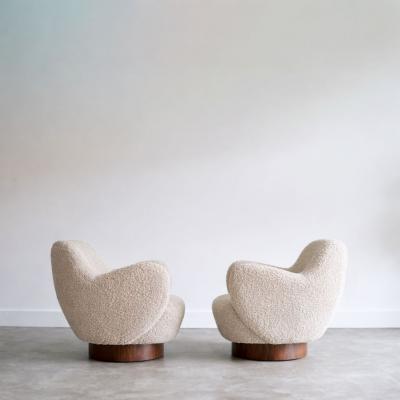 Vladimir Kagan Kagan Dreyfuss Swivel Chairs Model 100A by Vladimir Kagan