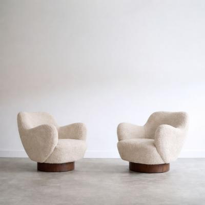 Vladimir Kagan Kagan Dreyfuss Swivel Chairs Model 100A by Vladimir Kagan