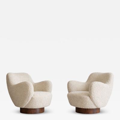 Vladimir Kagan Kagan Dreyfuss Swivel Chairs Model 100A by Vladimir Kagan