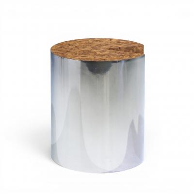 Vladimir Kagan Leon Rosen for Pace Style Mid Century Pac Man Chrome Drum Table