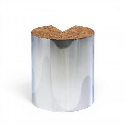 Vladimir Kagan Leon Rosen for Pace Style Mid Century Pac Man Chrome Drum Table
