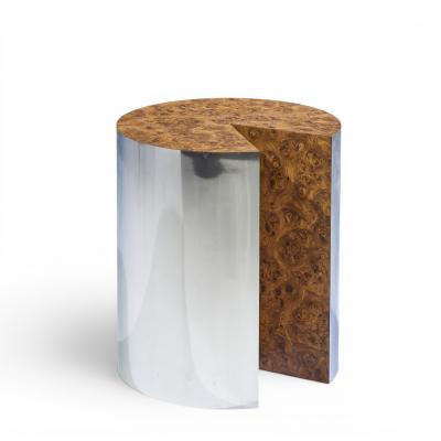 Vladimir Kagan Leon Rosen for Pace Style Mid Century Pac Man Chrome Drum Table