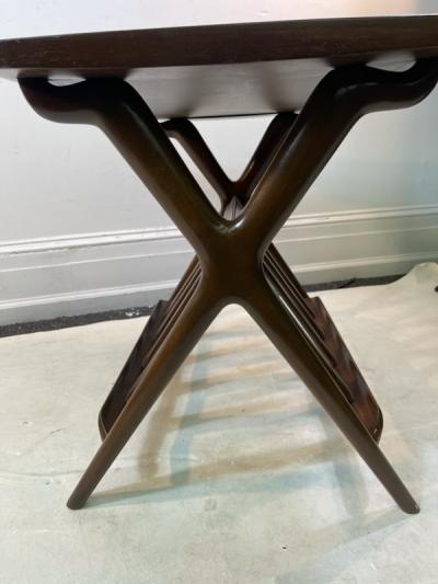 Vladimir Kagan MID CENTURY MAGAZINE RACK IN THE MANNER OF VLADIMIR KAGAN