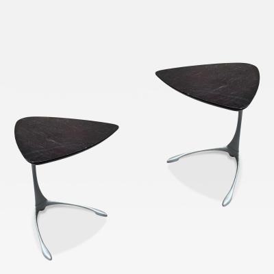 Vladimir Kagan MODERNIST ALUMINUM UNICORN SIDE TABLES IN THE MANNER OF VLADIMIR KAGAN