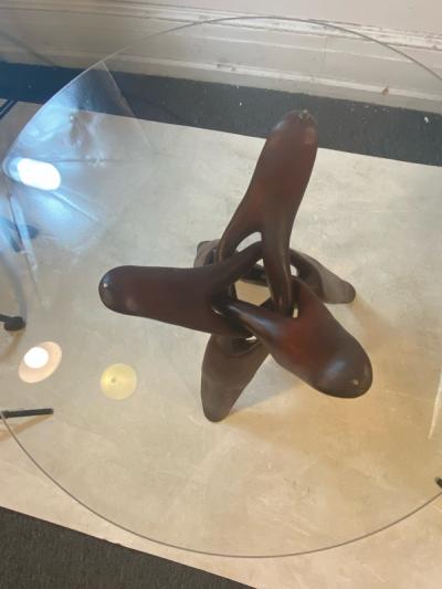 Vladimir Kagan MODERNIST ORGANIC SCULPTED INTERLOCKING WOOD TABLE ATTRIBUTED TO VLADIMIR KAGAN