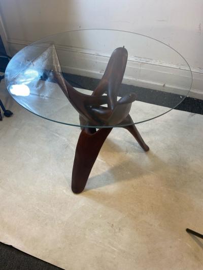 Vladimir Kagan MODERNIST ORGANIC SCULPTED INTERLOCKING WOOD TABLE ATTRIBUTED TO VLADIMIR KAGAN