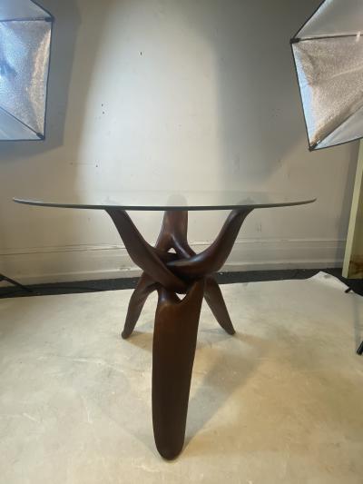 Vladimir Kagan MODERNIST ORGANIC SCULPTED INTERLOCKING WOOD TABLE ATTRIBUTED TO VLADIMIR KAGAN