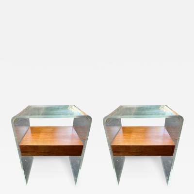 Vladimir Kagan MODERNIST WOOD AND LUCITE FLOATING TABLES BY VLADIMIR KAGAN