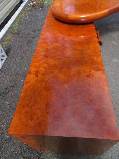Vladimir Kagan Magnificent Rare Kidney Shaped Vladimir Kagan Burl Desk Credenza Mid Century