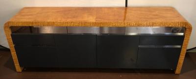 Vladimir Kagan Mid Century Modern Waterfall Sideboard Dresser by Vladimir Kagan Burlwood