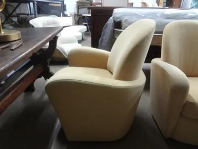 Vladimir Kagan Pair Of Michael Wolk Style Swivel Chairs