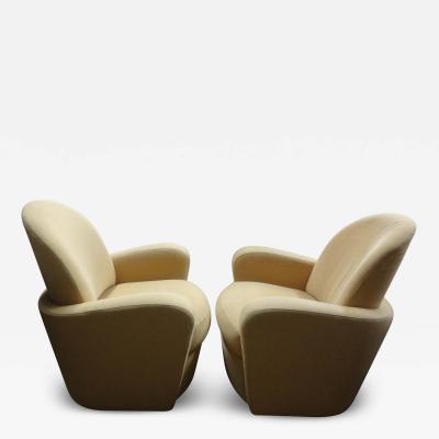 Vladimir Kagan Pair Of Michael Wolk Style Swivel Chairs