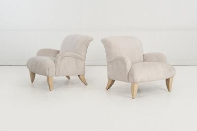 Vladimir Kagan Pair of Kagan Style Lounge Chairs for Design Studio 1980c