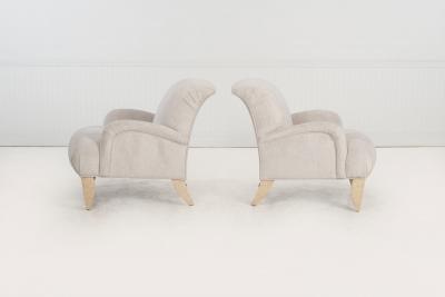 Vladimir Kagan Pair of Kagan Style Lounge Chairs for Design Studio 1980c