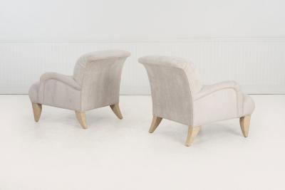 Vladimir Kagan Pair of Kagan Style Lounge Chairs for Design Studio 1980c