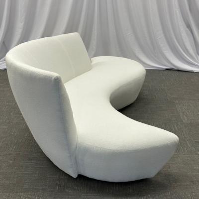 Vladimir Kagan Pair of Mid Century Modern Organic Vladimir Kagan Bilbao Sofas White Boucle