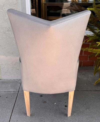 Vladimir Kagan Pair of Modern Vladimir Kagan Style Leather Wingback Chairs