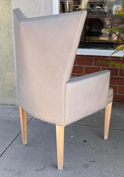 Vladimir Kagan Pair of Modern Vladimir Kagan Style Leather Wingback Chairs