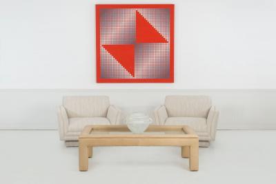 Vladimir Kagan Pair of Oversized Lounge Chairs Attributed to Vladimir Kagan c 1985