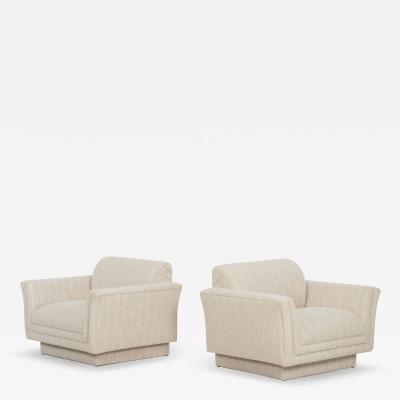 Vladimir Kagan Pair of Oversized Lounge Chairs Attributed to Vladimir Kagan c 1985