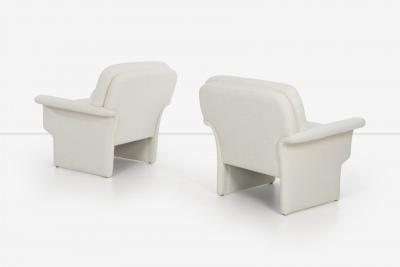 Vladimir Kagan Pair of Vladimir Attributed Lounge Chairs and Ottomans