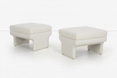 Vladimir Kagan Pair of Vladimir Attributed Lounge Chairs and Ottomans