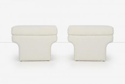 Vladimir Kagan Pair of Vladimir Attributed Lounge Chairs and Ottomans