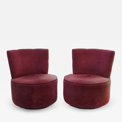 Vladimir Kagan Pair of Vladimir Kagan Pucci La Ronde Style Swivel Chairs 2 Pairs Available