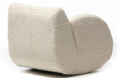 Vladimir Kagan Pair of Vladimir Kagan Rockstar Rocker Lounge Chairs in Ivory Boucl c 1990