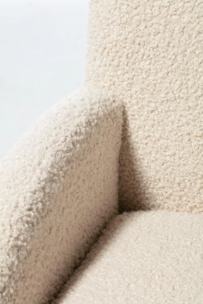 Vladimir Kagan Pair of Vladimir Kagan Rockstar Rocker Lounge Chairs in Ivory Boucl c 1990