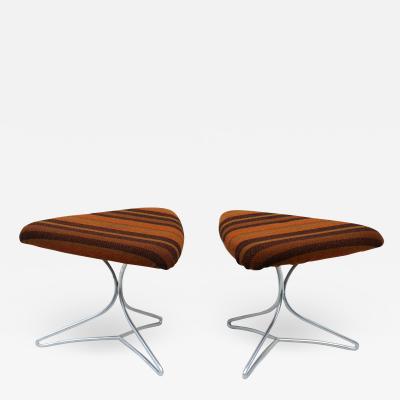 Vladimir Kagan Pair of Vladimir Kagan Tripod Stools Ottomans Footchair Vanity Chairs