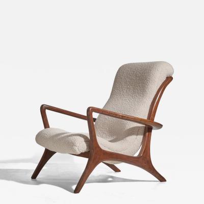 Vladimir Kagan Rare Lounge Chair in Walnut for Kagan Designs c 1950