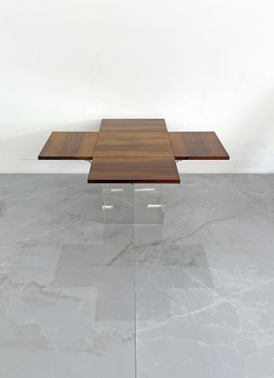 Vladimir Kagan Rare Rosewood Lucite Tic Tac Toe Expandable Coffee Table by Vladimir Kagan