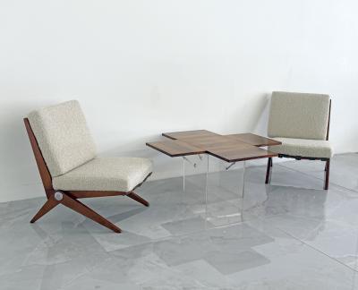 Vladimir Kagan Rare Rosewood Lucite Tic Tac Toe Expandable Coffee Table by Vladimir Kagan