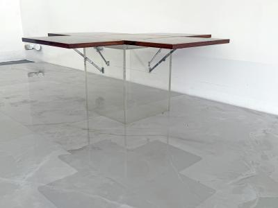Vladimir Kagan Rare Rosewood Lucite Tic Tac Toe Expandable Coffee Table by Vladimir Kagan