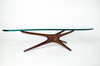 Vladimir Kagan Rare Vladimir Kagan Tri Symmetric Walnut Coffee Table