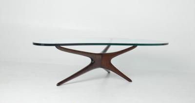 Vladimir Kagan Rare Vladimir Kagan Tri Symmetric Walnut Coffee Table