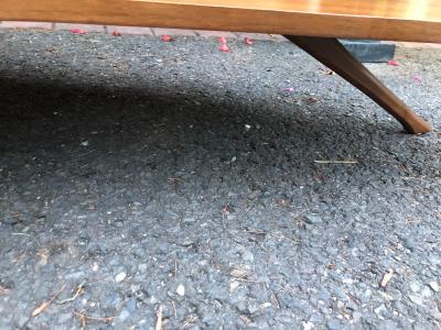 Vladimir Kagan Scrumptious Kagan style Sculptural Walnut 2 Tier Coffee Table Kidney Shaped