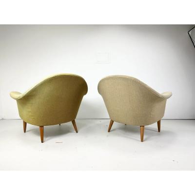 Vladimir Kagan Sculptural 1950s Lounge Chairs by Broderna Andersson