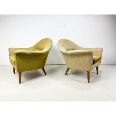 Vladimir Kagan Sculptural 1950s Lounge Chairs by Broderna Andersson