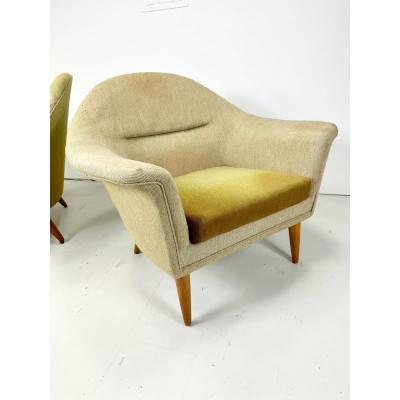 Vladimir Kagan Sculptural 1950s Lounge Chairs by Broderna Andersson