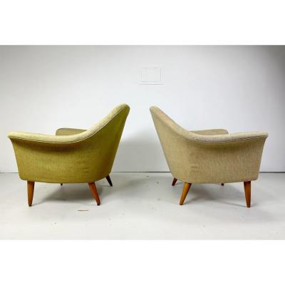 Vladimir Kagan Sculptural 1950s Lounge Chairs by Broderna Andersson