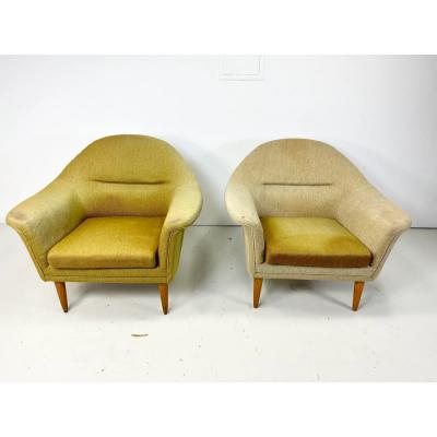 Vladimir Kagan Sculptural 1950s Lounge Chairs by Broderna Andersson